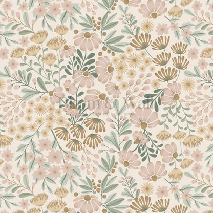 Reign Floral Wilderness Garden Blush Wallpaper