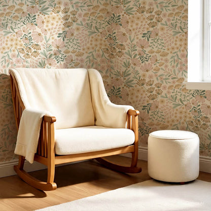 Reign Floral Wilderness Garden Blush Wallpaper