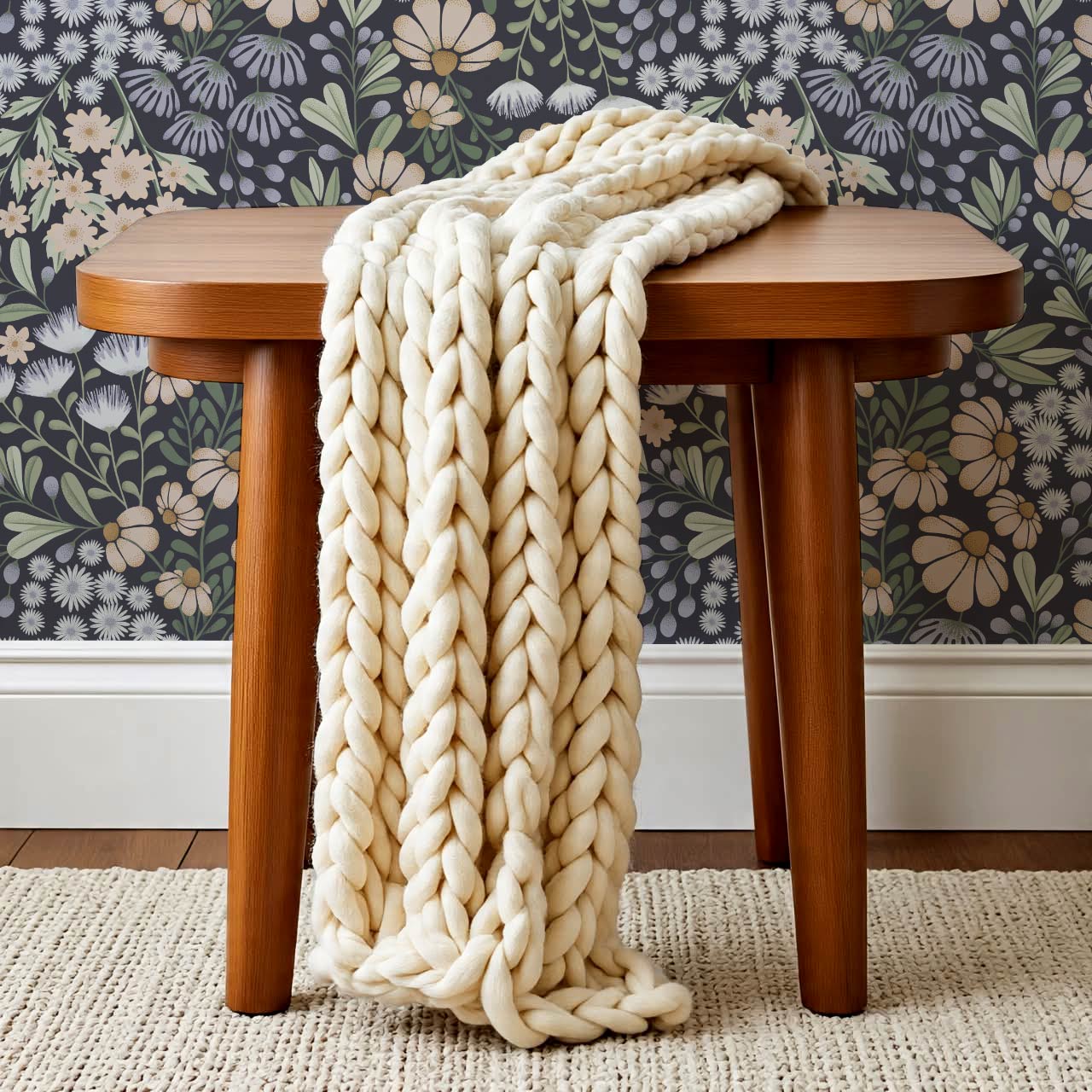 Reign Floral Wilderness Garden Blue Wallpaper