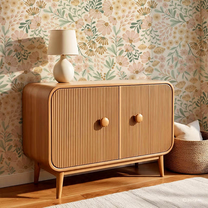 Reign Floral Wilderness Garden Blush Wallpaper