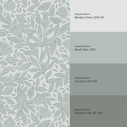 Remi Art Nouveau Floral Dusty Blue Wallpaper