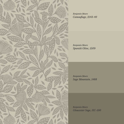 Remi Art Nouveau Floral Taupe Wallpaper