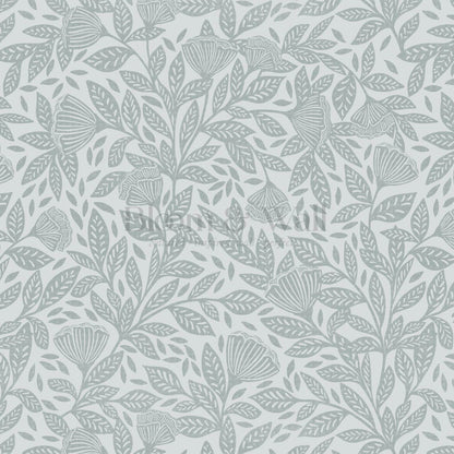 Remi Art Nouveau Floral Dusty Blue Wallpaper