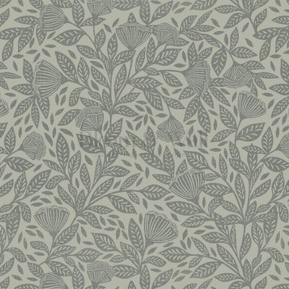 Remi Art Nouveau Floral Evergreen Wallpaper