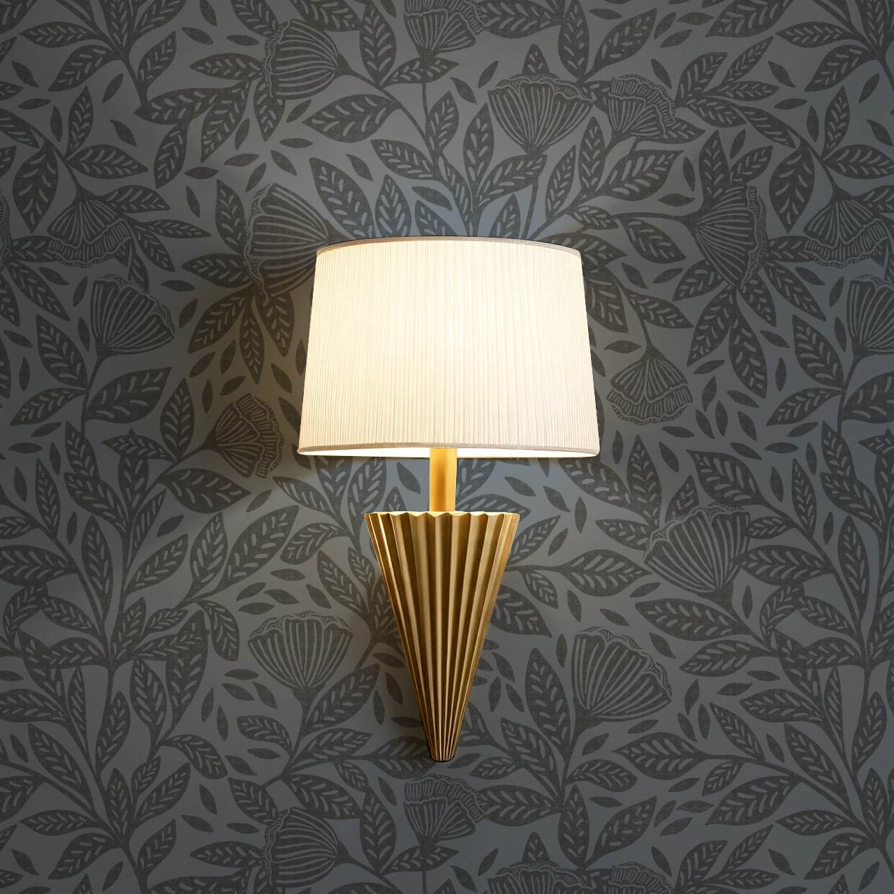 Remi Art Nouveau Floral Dark Blues Wallpaper