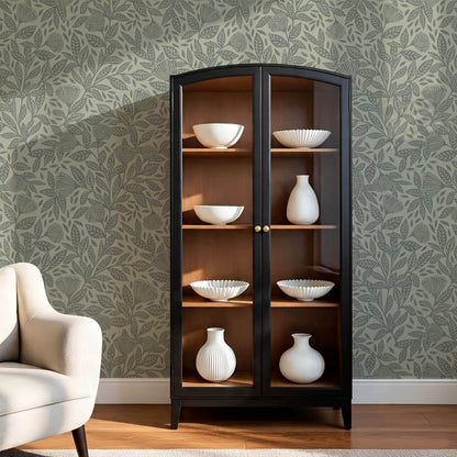 Remi Art Nouveau Floral Evergreen Wallpaper