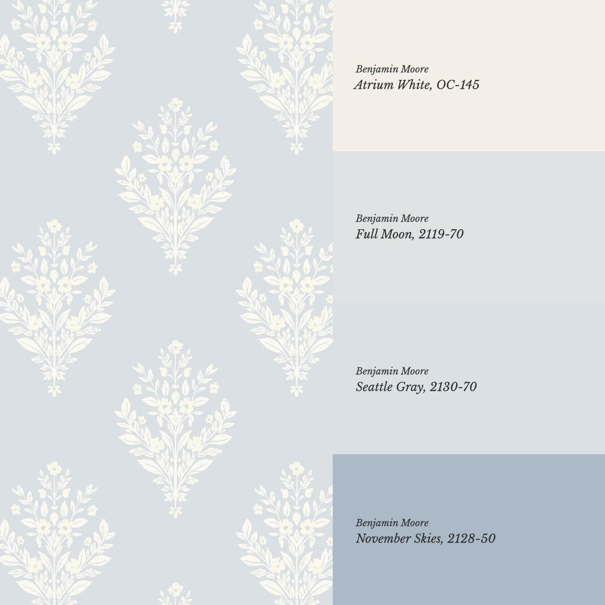 Renata Floral Medallion Sky Cream Wallpaper