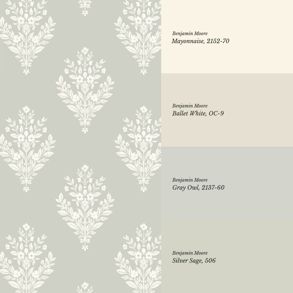 Renata Floral Medallion Sage Cream Wallpaper