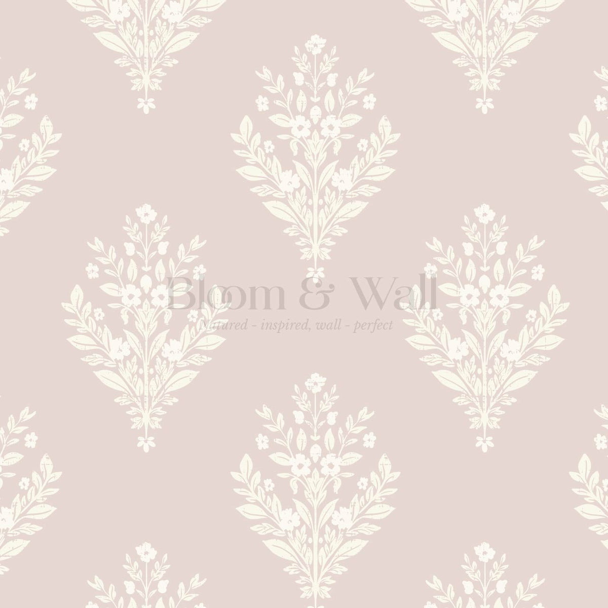Renata Floral Medallion Mauve Cream Wallpaper