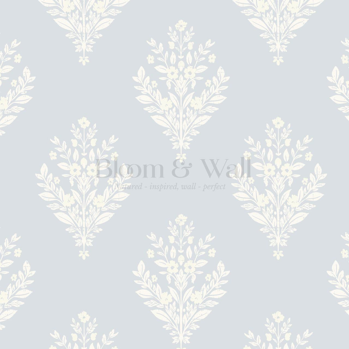 Renata Floral Medallion Sky Cream Wallpaper