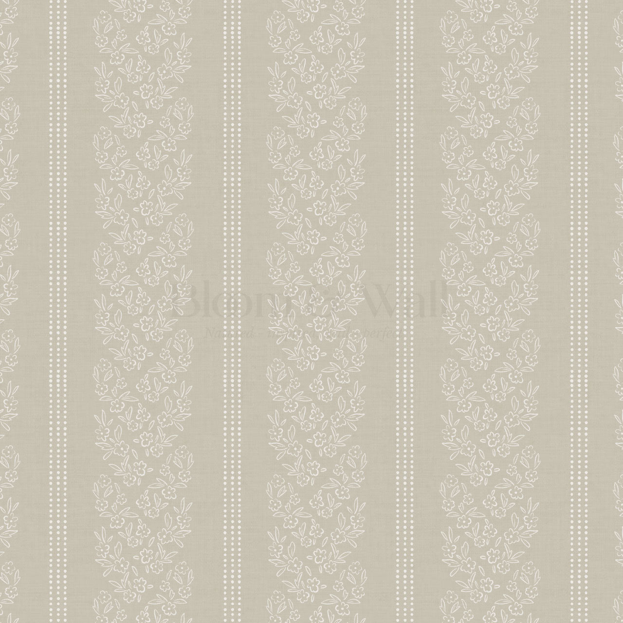Renée Woven Powder Gray Botanicals Wallpaper