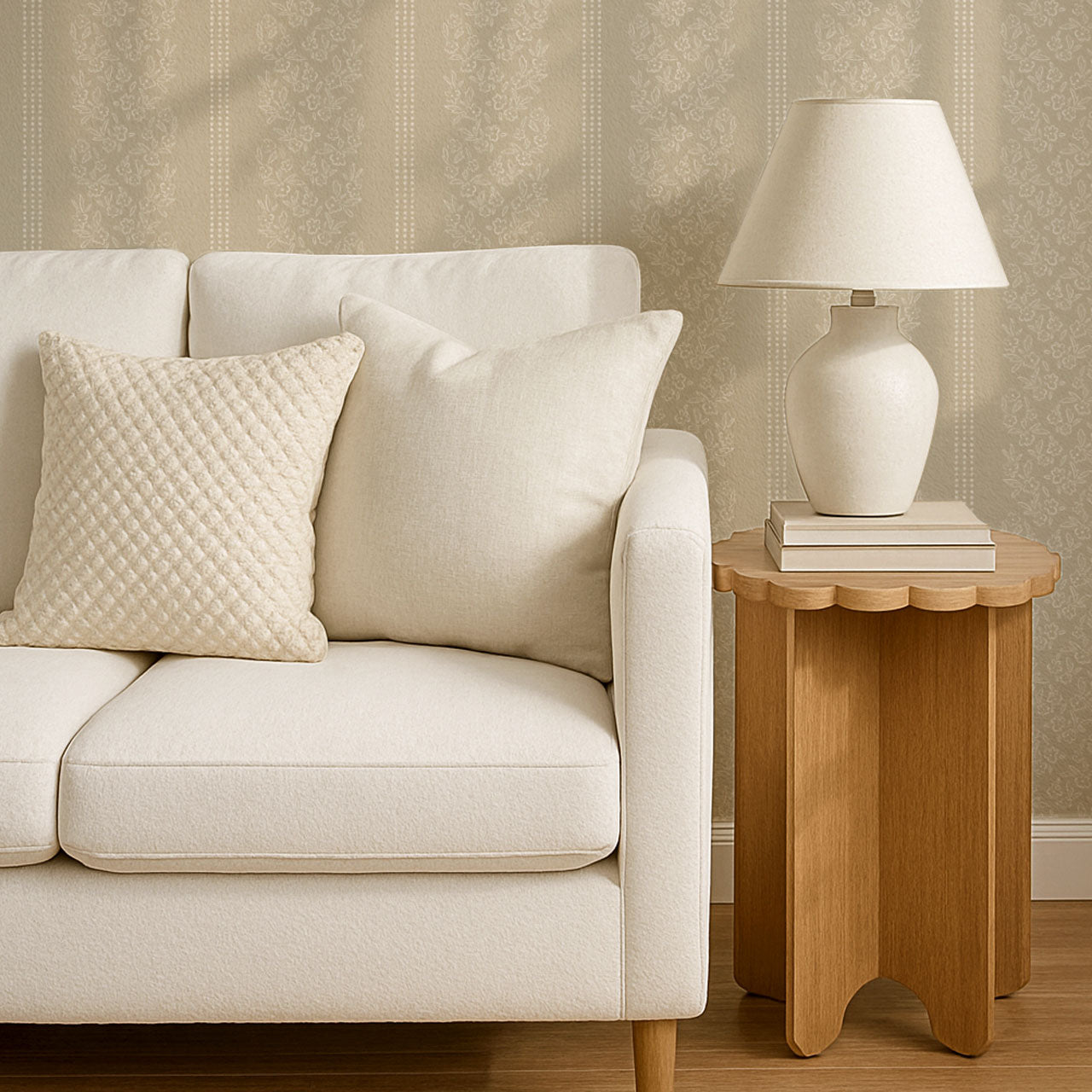 Renée Woven Powder Gray Botanicals Wallpaper