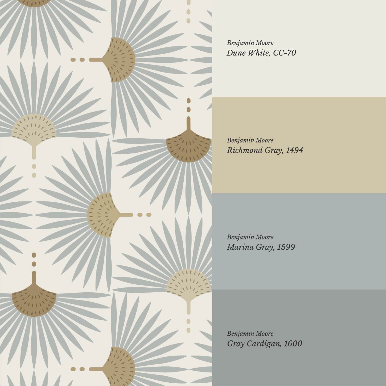 Renilda Mid-Century Sunburst Pale Gray Mustard Wallpaper