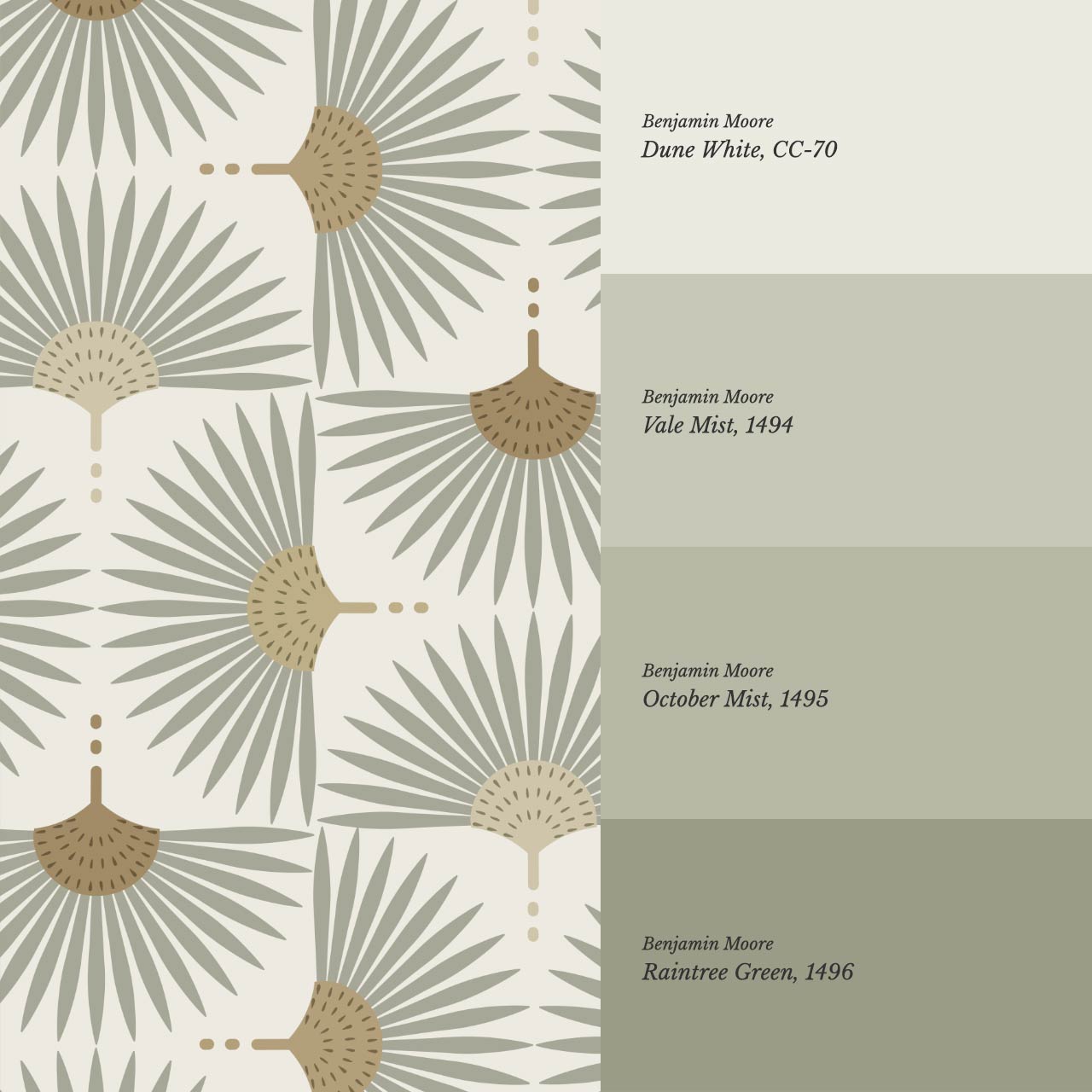 Renilda Mid-Century Sunburst Sage Mustard Wallpaper