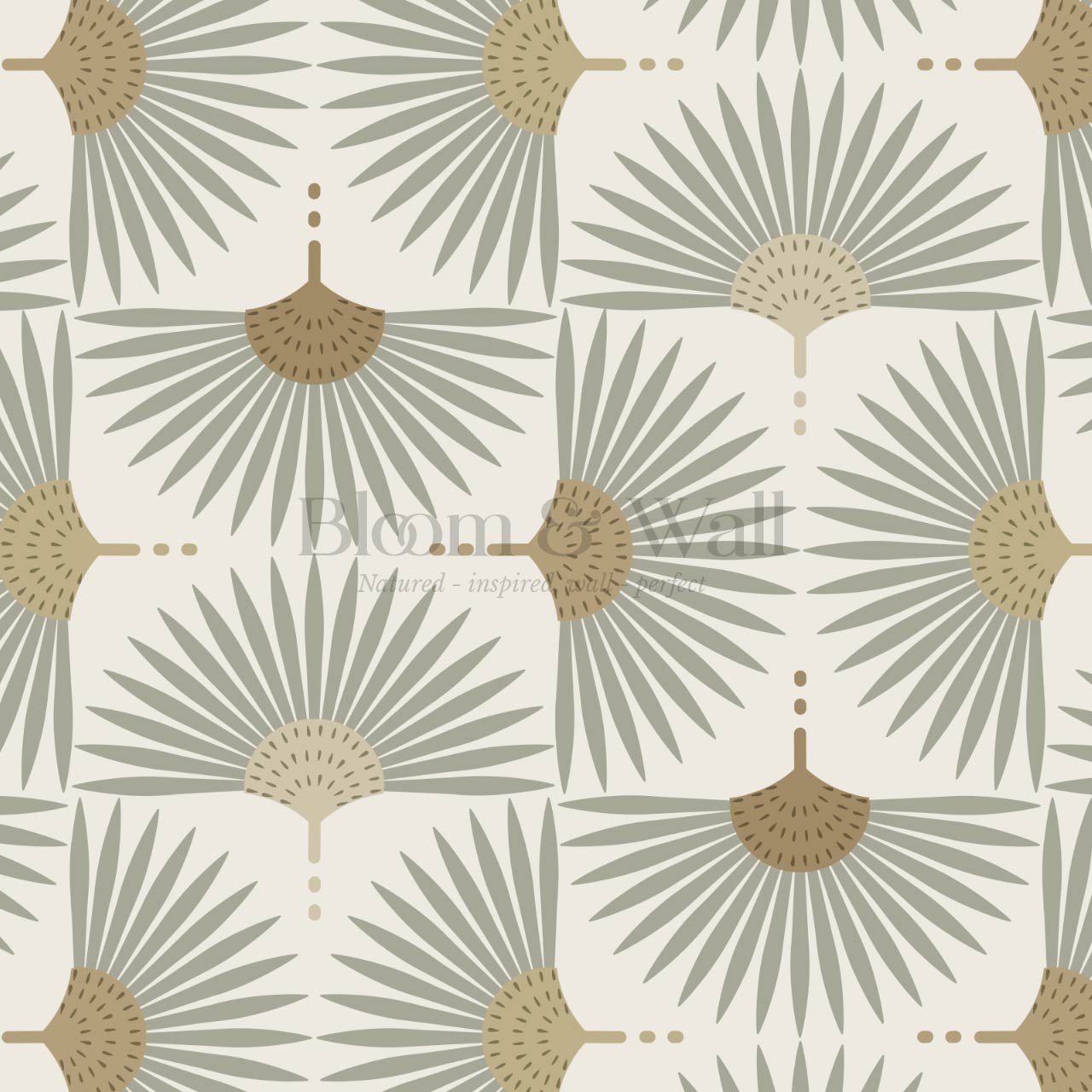 Renilda Mid-Century Sunburst Sage Mustard Wallpaper