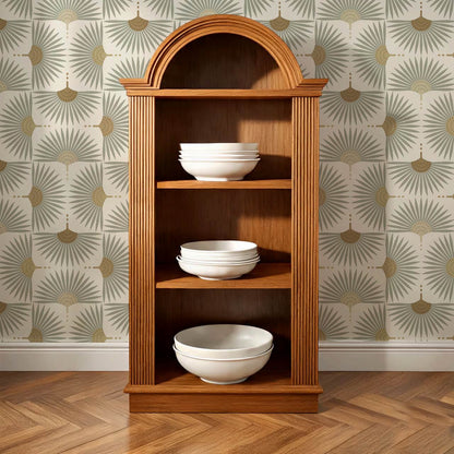 Renilda Mid-Century Sunburst Sage Mustard Wallpaper