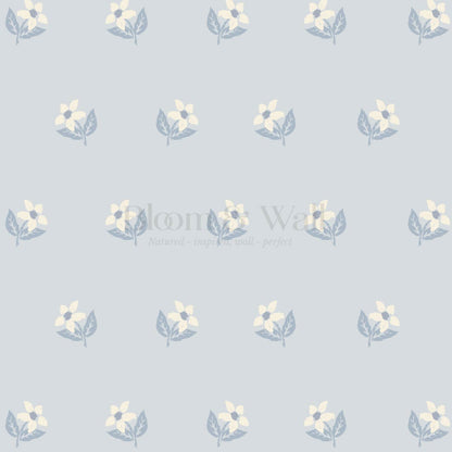 Rima Simple Anemone Blue Cream Wallpaper