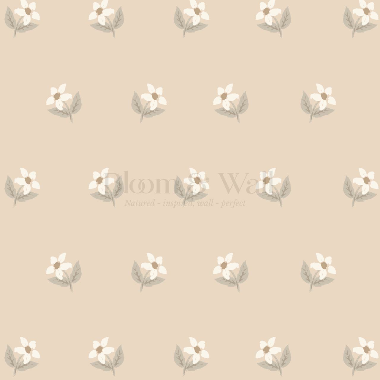 Rima Simple Anemone Tan Cream Wallpaper