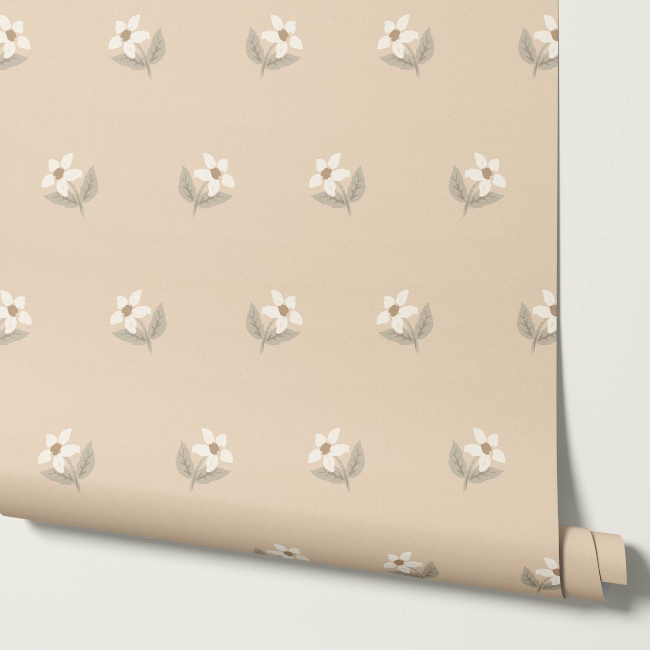 Rima Simple Anemone Tan Cream Wallpaper