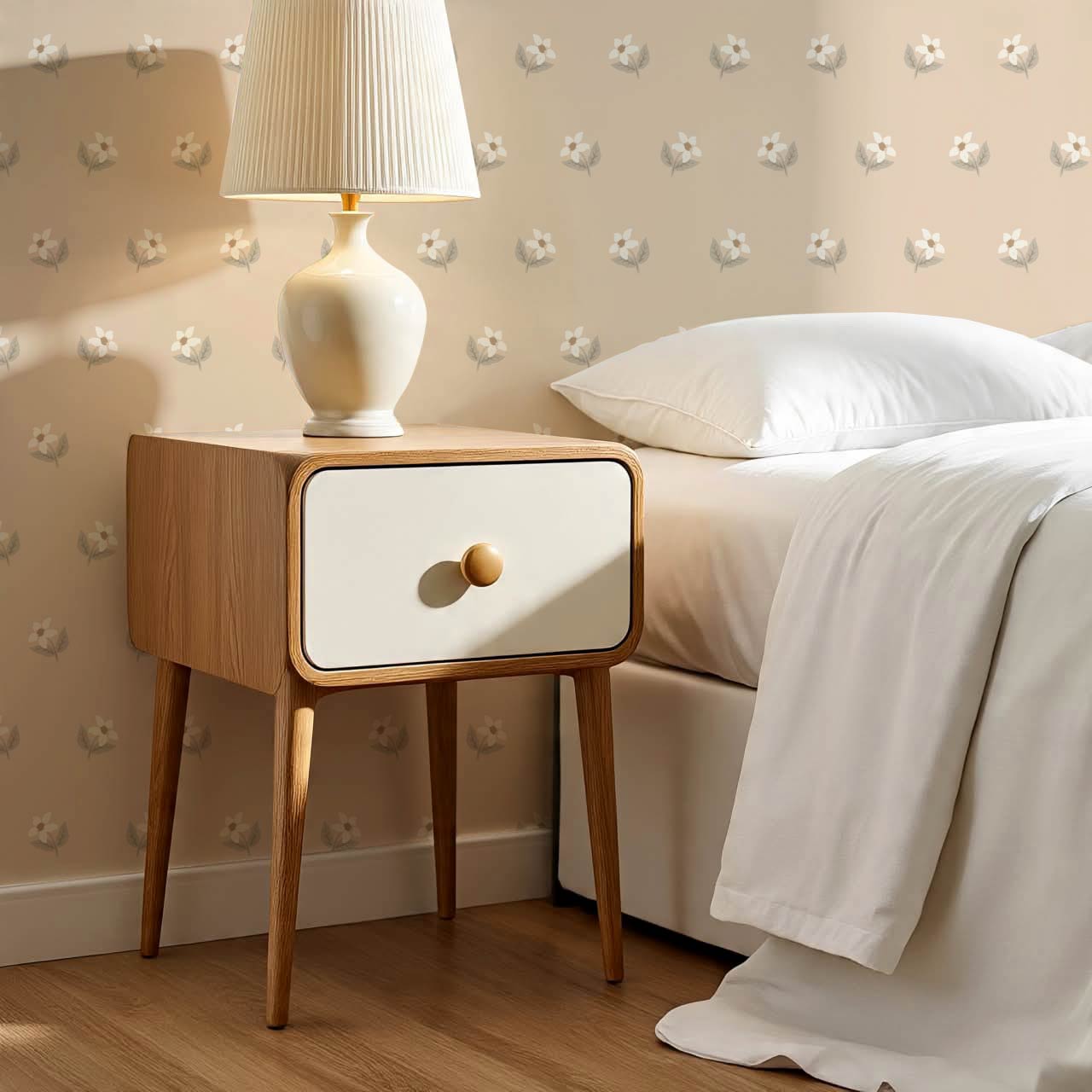 Rima Simple Anemone Tan Cream Wallpaper