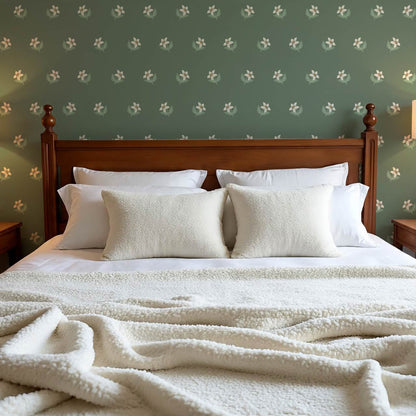 Rima Simple Anemone Green Cream Wallpaper