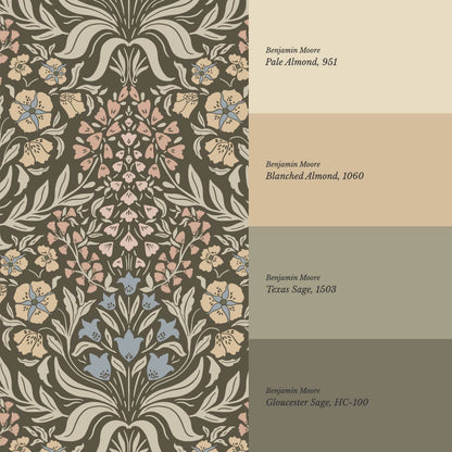 Rimia English Garden Earth Taupe Pale Mauve Wallpaper