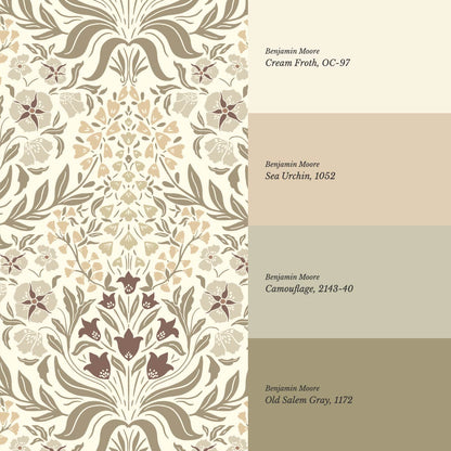 Rimia English Garden Warm Cream Olive Wallpaper