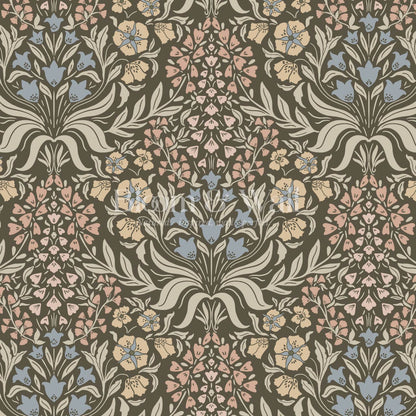 Rimia English Garden Earth Taupe Pale Mauve Wallpaper