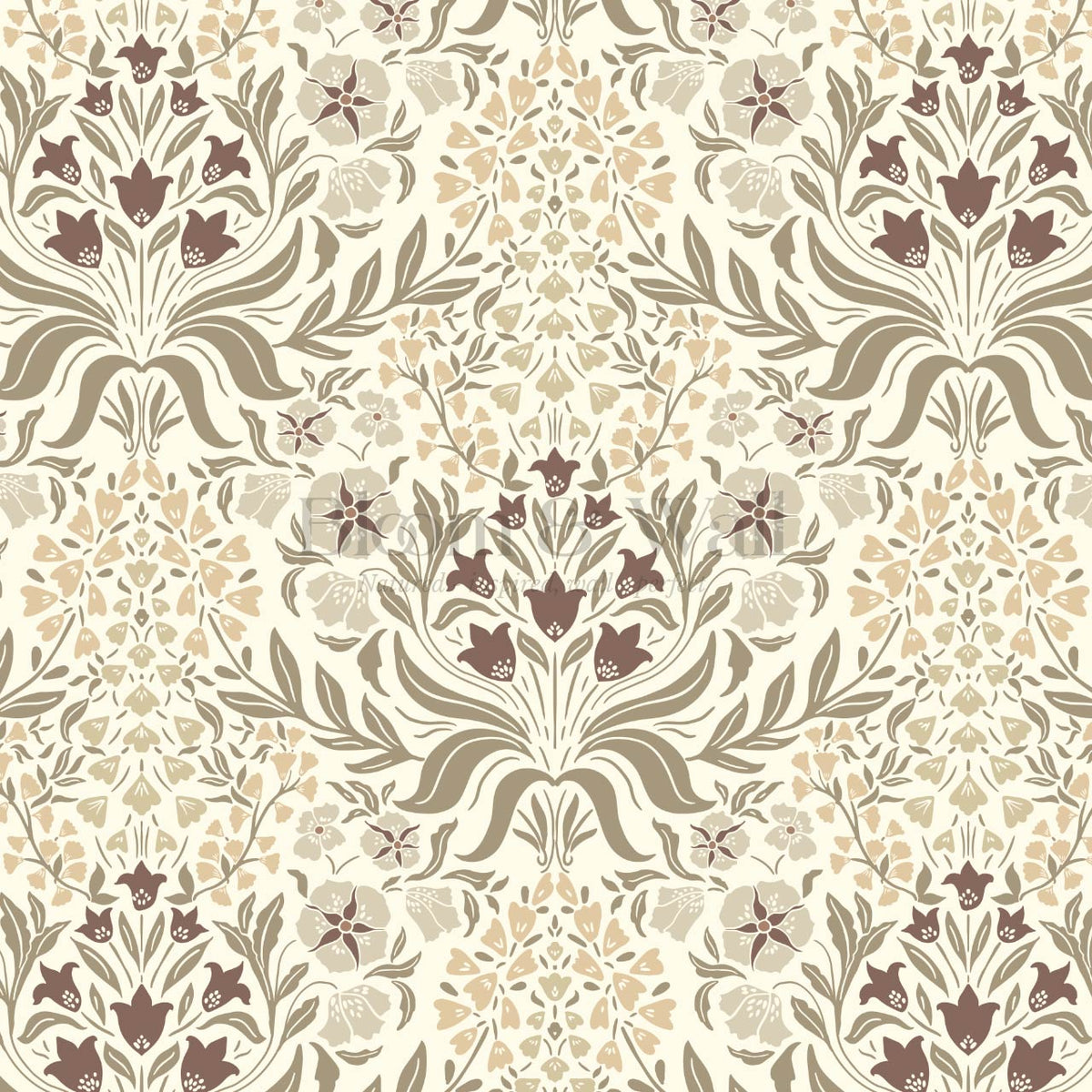 Rimia English Garden Warm Cream Olive Wallpaper
