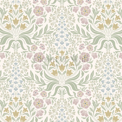 Rimia English Garden Soft Cream Sage Blush Wallpaper