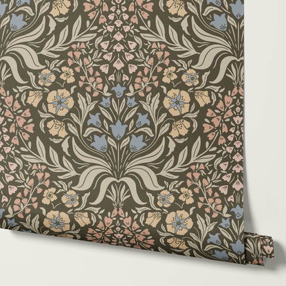 Rimia English Garden Earth Taupe Pale Mauve Wallpaper