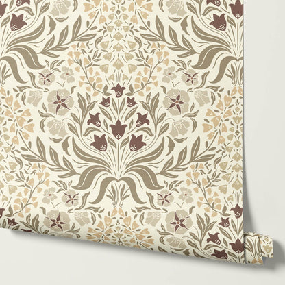 Rimia English Garden Warm Cream Olive Wallpaper