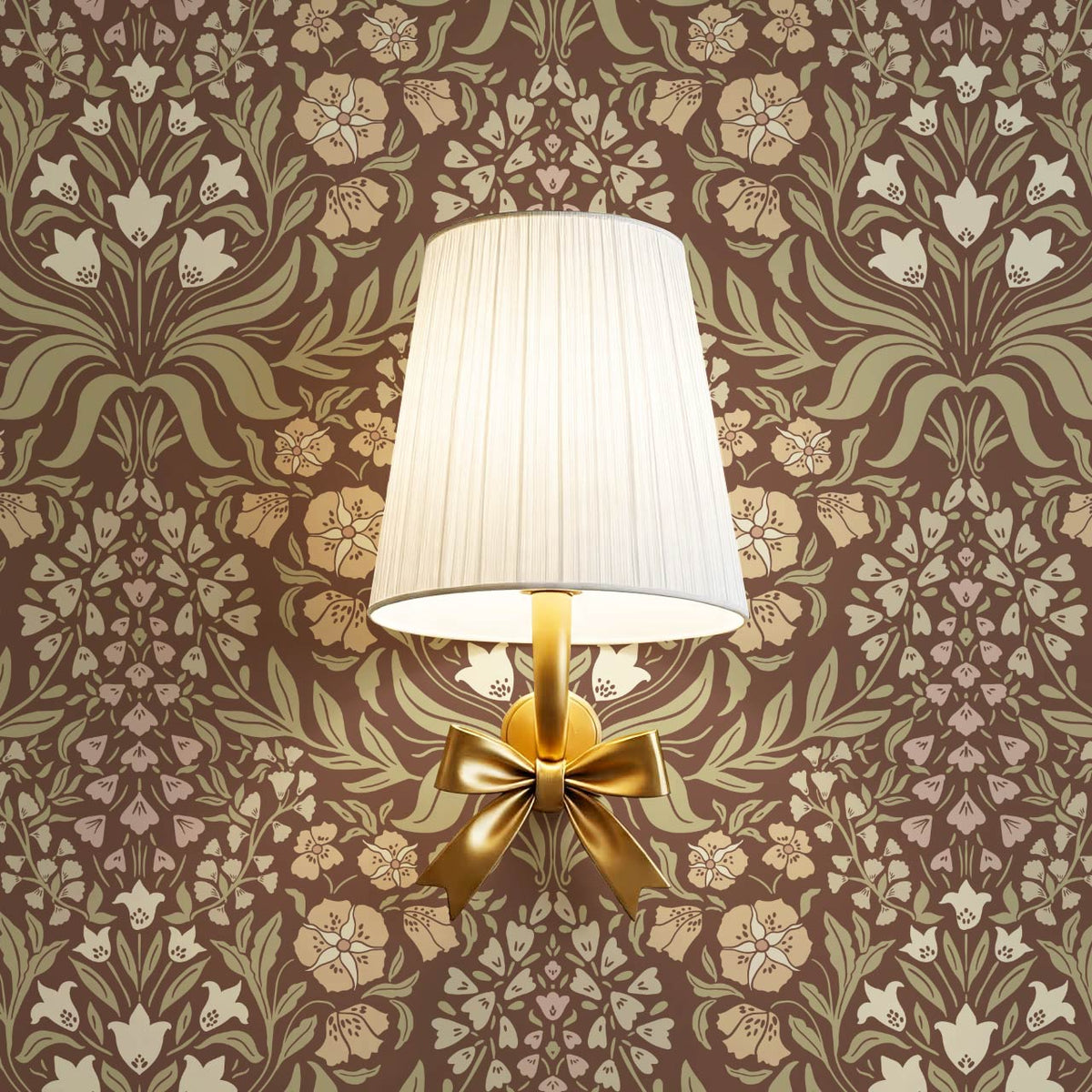 Rimia English Garden Brown Olive Almond Wallpaper
