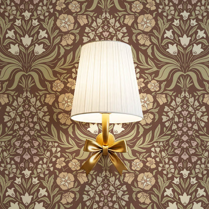 Rimia English Garden Brown Olive Almond Wallpaper