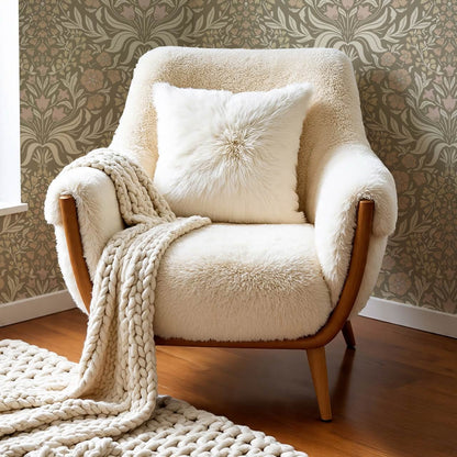 Rimia English Garden Green Olive Beige Pale Mauve Wallpaper