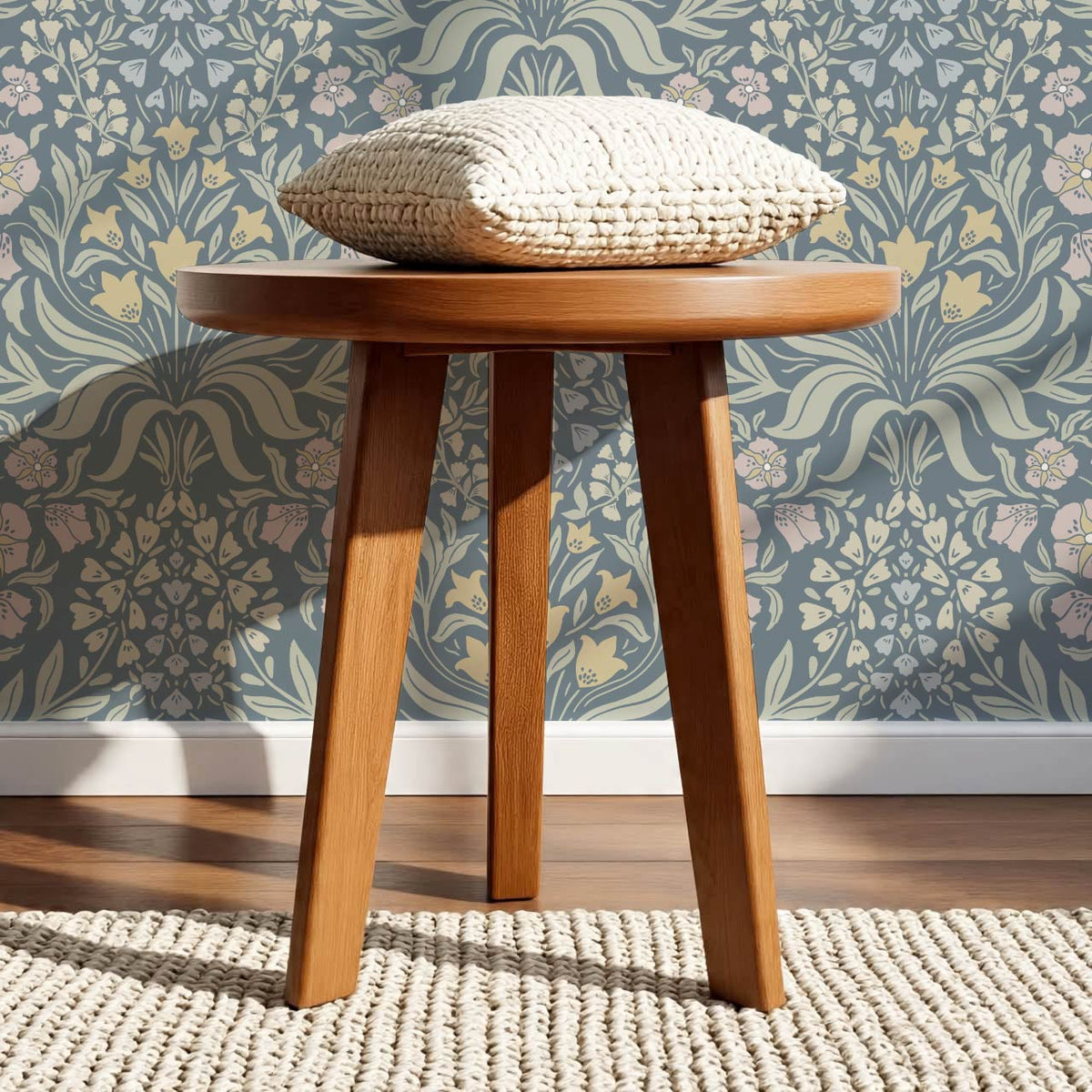 Rimia English Garden Gray Sky Pale Mauve Wallpaper