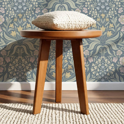 Rimia English Garden Gray Sky Pale Mauve Wallpaper