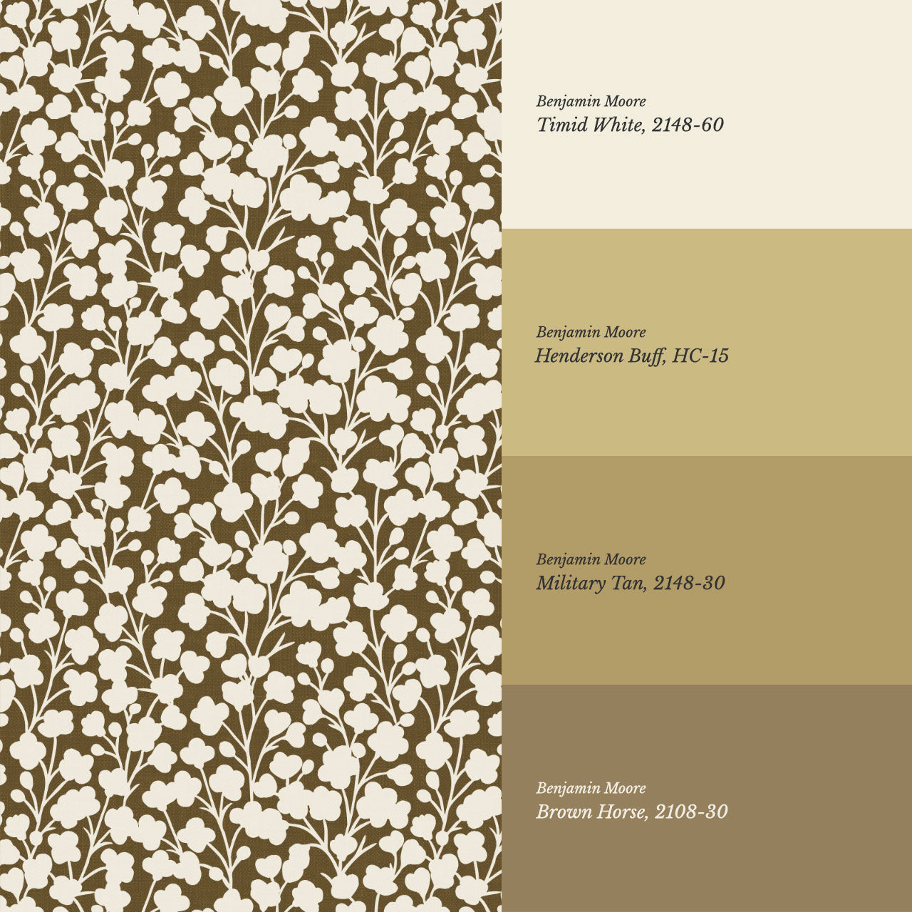 Riva Gypsophila Flowers Olive Wallpaper