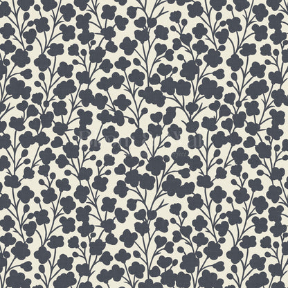 Riva Gypsophila Flowers Slate Wallpaper