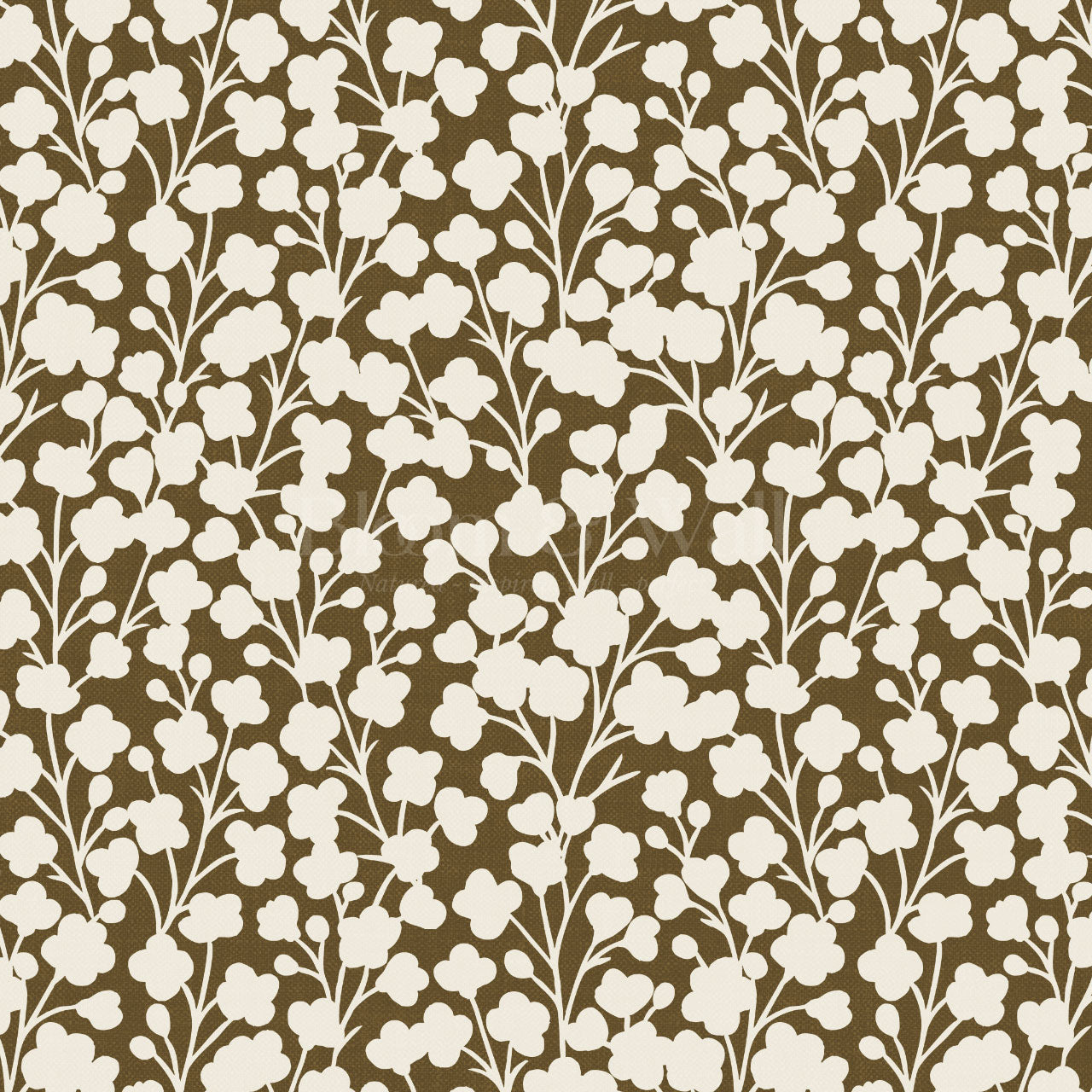 Riva Gypsophila Flowers Olive Wallpaper