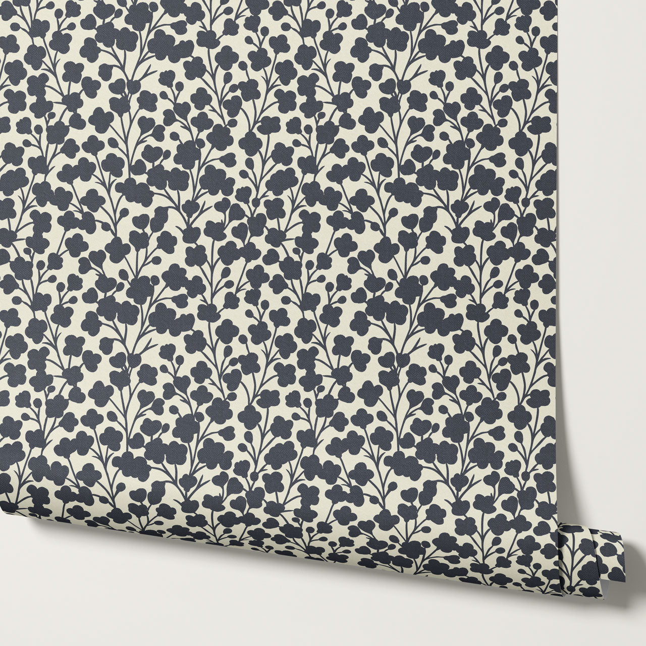 Riva Gypsophila Flowers Slate Wallpaper