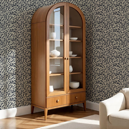 Riva Gypsophila Flowers Slate Wallpaper