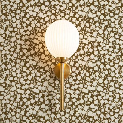 Riva Gypsophila Flowers Olive Wallpaper