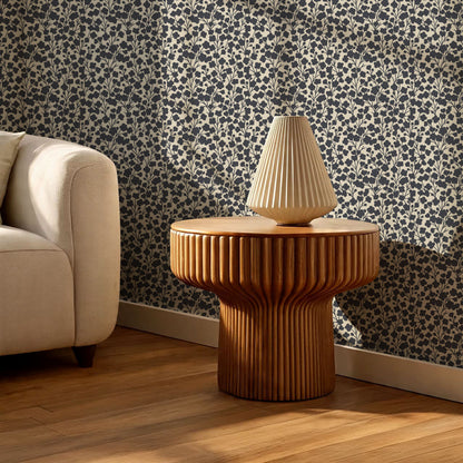 Riva Gypsophila Flowers Slate Wallpaper