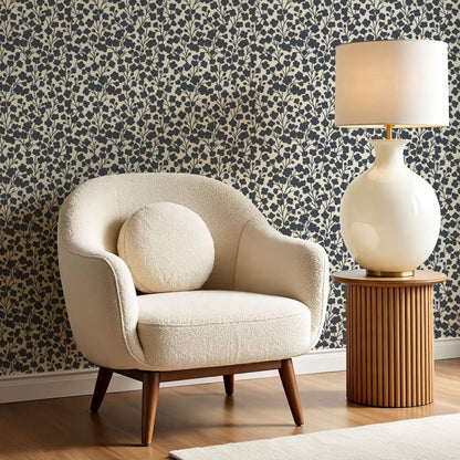 Riva Gypsophila Flowers Slate Wallpaper
