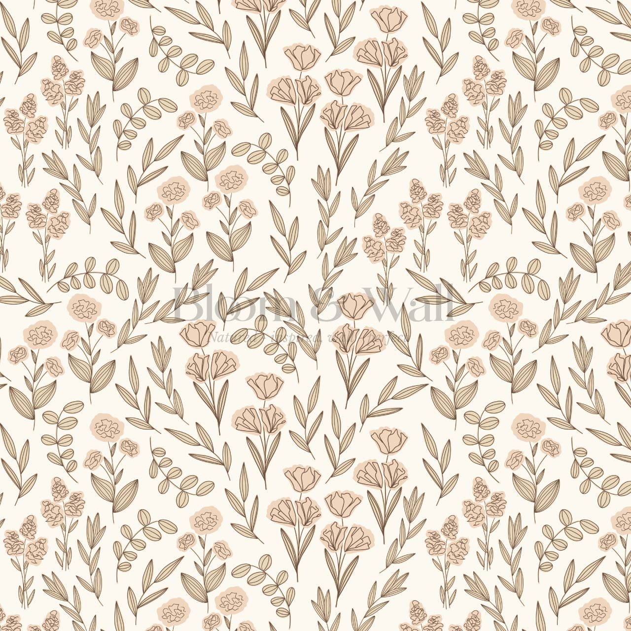 River Country Floral Yellow Peach Wallpaper