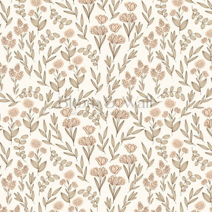 River Country Floral Yellow Peach Wallpaper