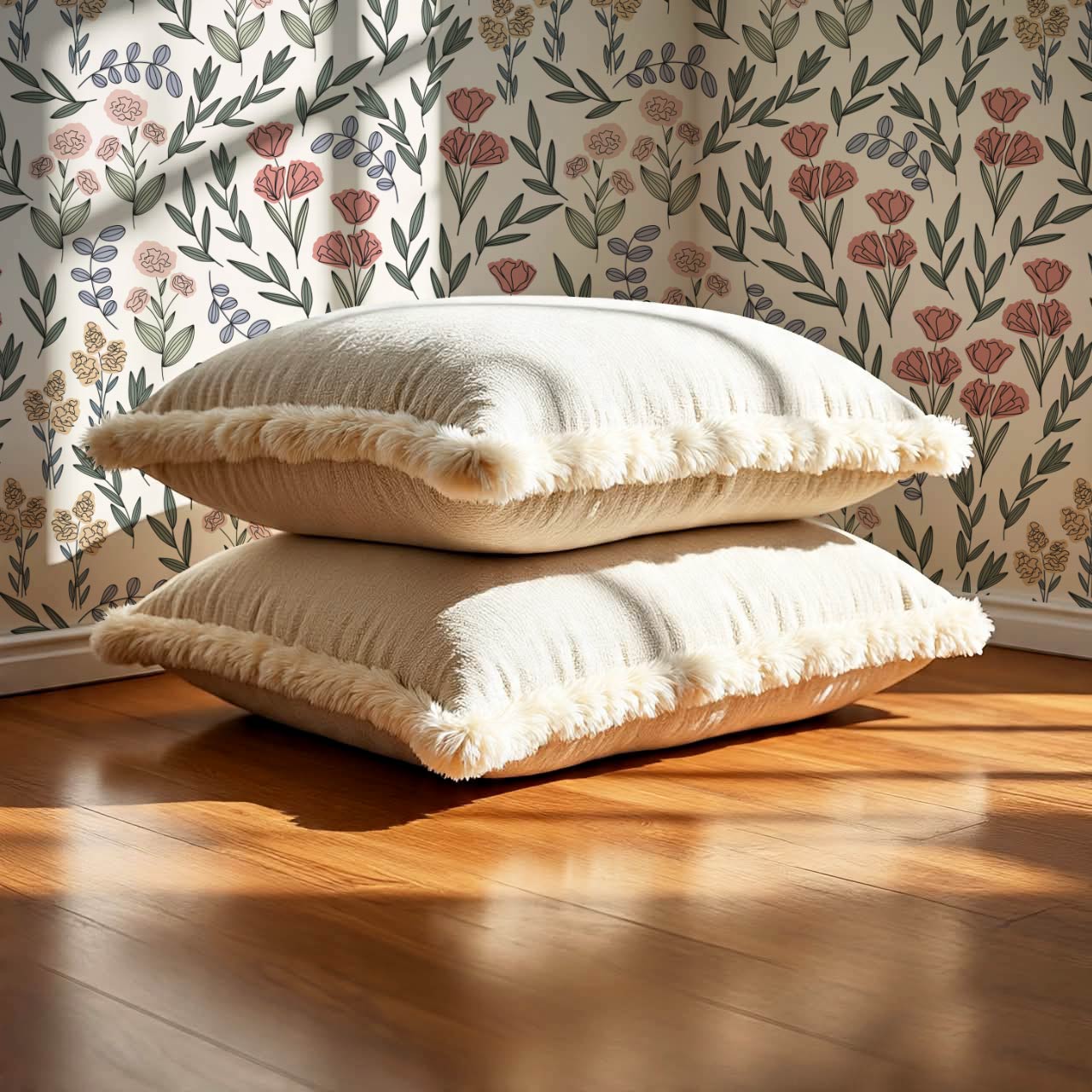 River Country Floral Blush Green Wallpaper