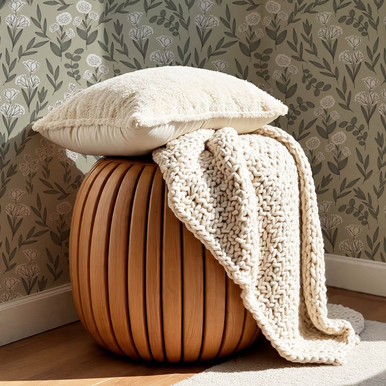 River Country Floral Olive Wallpaper