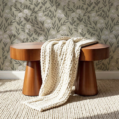 River Country Floral Olive Wallpaper